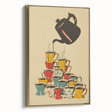 Framed canvas of vintage landscape painting with black and gold tones, ideal for bedroom wall art.