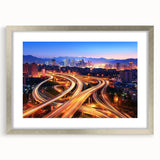 Silver landscape bridge frame with mat, showcasing an elegant front view. Ideal for displaying artwork or photos, enhancing decor with a modern touch.