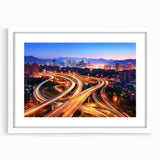 Landscape bridge frame in white with a mat, showcasing a modern design suitable for home decor. Ideal for displaying artwork or photographs in a stylish setting.