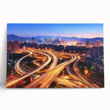 Stretched canvas artwork depicting a serene landscape bridge scene, featuring vibrant colors and detailed brushwork, ideal for enhancing home decor and artistic ambiance.
