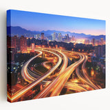 Stretched canvas artwork depicting a serene landscape bridge scene, showcasing vibrant colors and intricate details, perfect for enhancing home decor aesthetics.