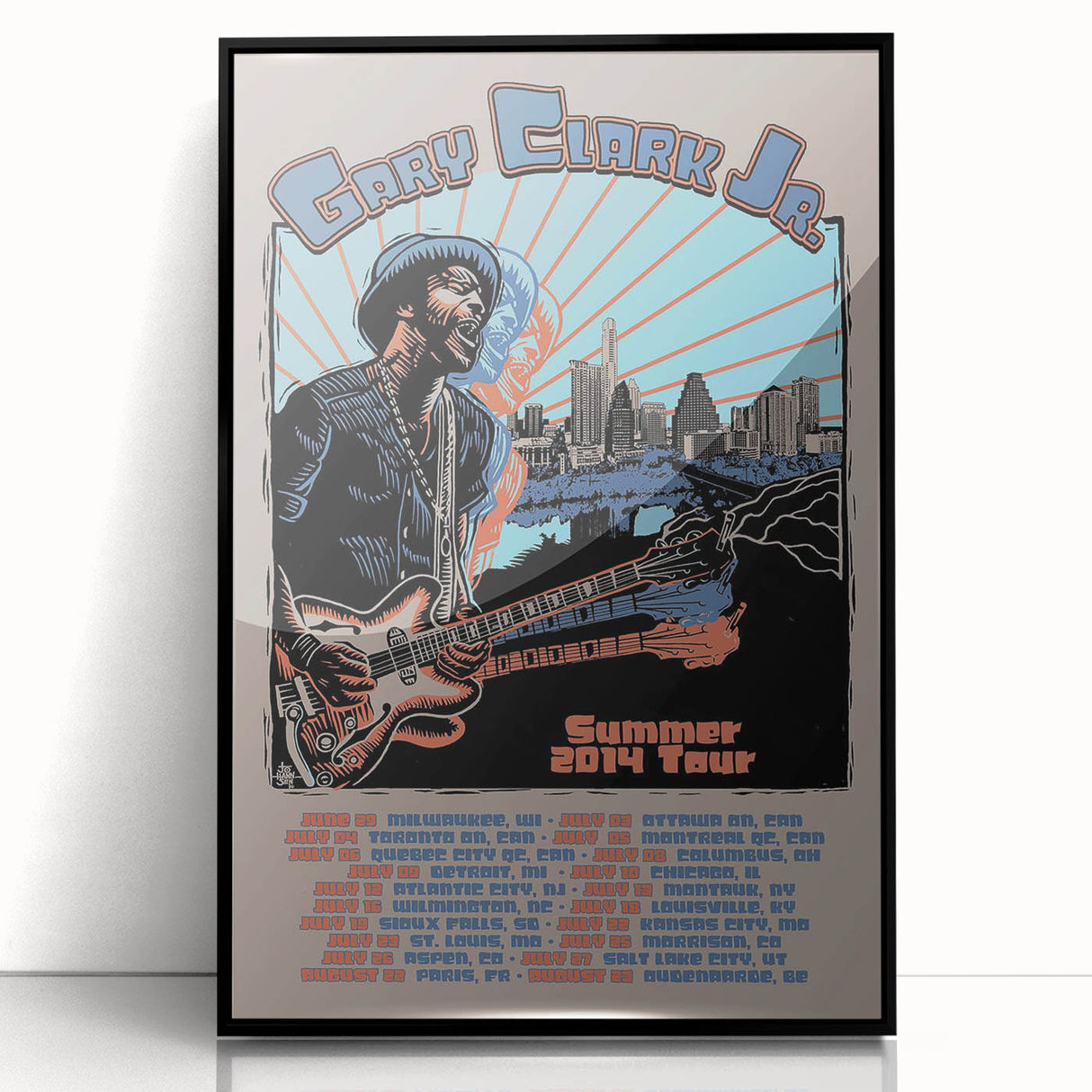 Gary Clark Jr. Retro Wall Art - Vintage 2014 Tour Poster