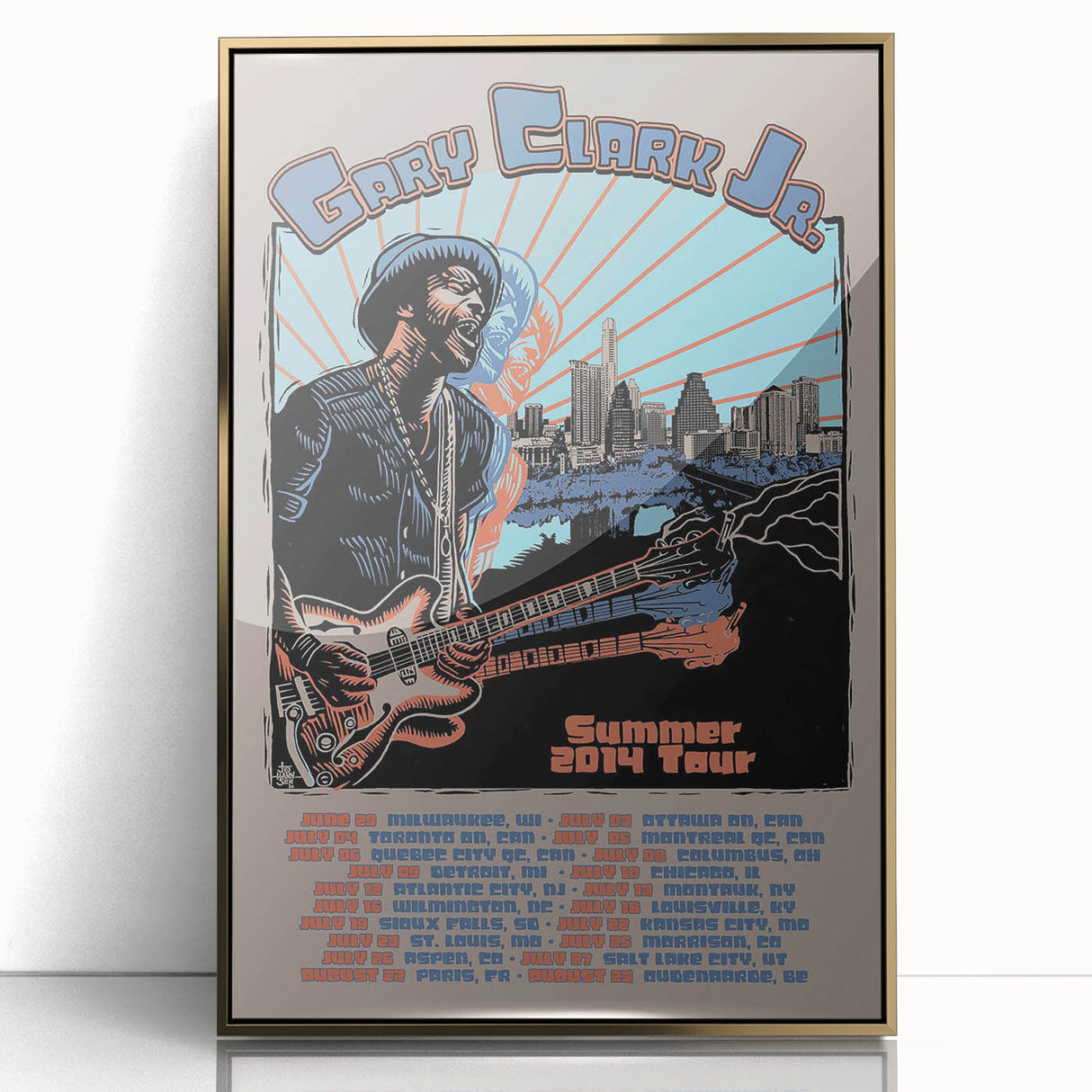 Gary Clark Jr. Retro Wall Art - Vintage 2014 Tour Poster
