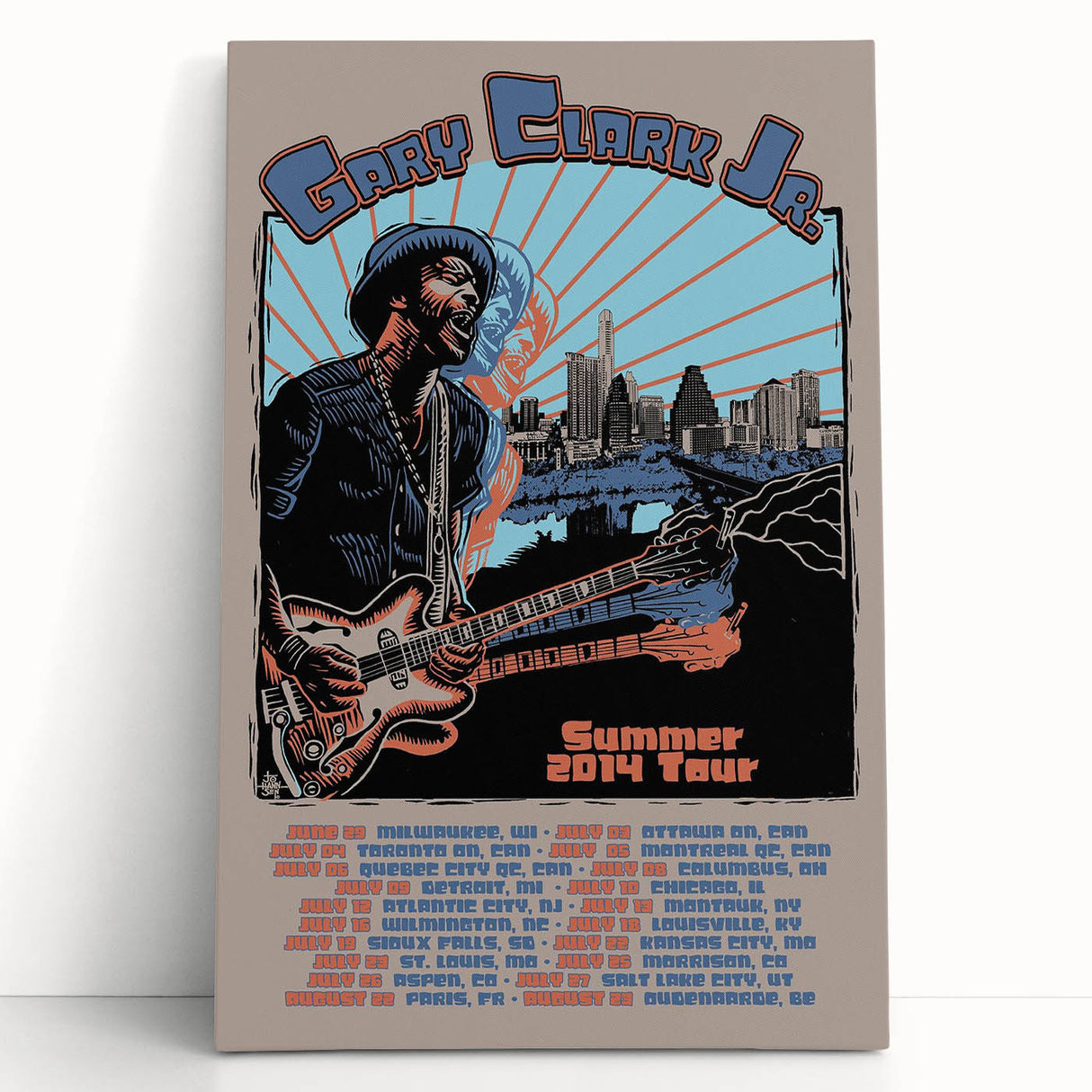 Gary Clark Jr. Retro Wall Art - Vintage 2014 Tour Poster