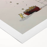 Whimsical Boys Room Wall Art – Child Catching Stars with Teddy Bear