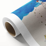 Whimsical Boys Room Wall Art – Child Catching Stars with Teddy Bear