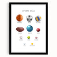Sports Balls Educational Wall Art - Kids' Learning Poster