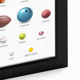 Sports Balls Educational Wall Art - Kids' Learning Poster