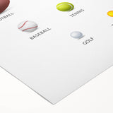 Sports Balls Educational Wall Art - Kids' Learning Poster