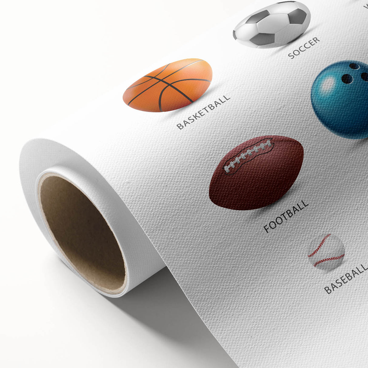 Sports Balls Educational Wall Art - Kids' Learning Poster