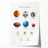 Sports Balls Educational Wall Art - Kids' Learning Poster