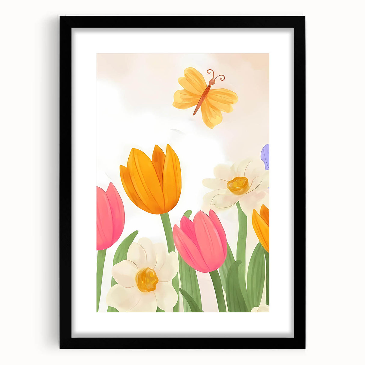 Floral Butterfly Nursery Art for Kids – Children's Wall Decor