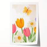 Floral Butterfly Nursery Art for Kids – Children's Wall Decor