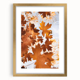 Extra large abstract art print in textured orange and gold tones on a framed canvas, ideal for living room decor.