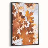 Black and white vintage poster art of a fall landscape on framed canvas, ideal for bedroom wall decor.