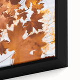 Close-up of extra large black wall art featuring a textured, colorful abstract design on framed canvas.