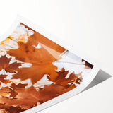 Extra large wall art featuring line art flowers in muted autumn tones on rolled canvas.