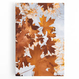 Large black and white abstract depiction of fall trees on stretched canvas, ideal for kitchen art.