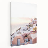 Large art print of summer scenery on stretched canvas, featuring warm orange and yellow tones, ideal for kitchen wall decor.