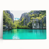 Stretched canvas artwork showcasing a breathtaking cliff landscape scene, featuring vibrant colors and intricate details, perfect for home decor and nature enthusiasts. This piece adds a serene touch to any room, highlighting the beauty of natural formations.