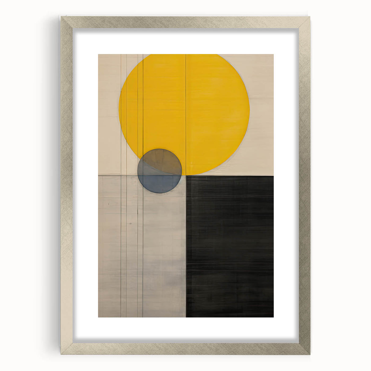Minimalist Geometric Art – Yellow & Black Dining Room Print