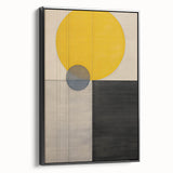 Minimalist Geometric Art – Yellow & Black Dining Room Print