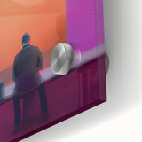 Abstract Sunset Figures - Vibrant Living Room Wall Art on Canvas