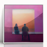Abstract Sunset Figures - Vibrant Living Room Wall Art on Canvas