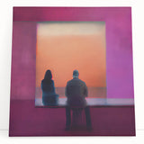 Abstract Sunset Figures - Vibrant Living Room Wall Art on Canvas