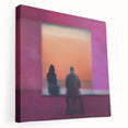 Abstract Sunset Figures - Vibrant Living Room Wall Art on Canvas