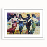 Abstract figurative frame showcasing a modern design with a white mat, emphasizing its sleek lines and artistic appeal, perfect for contemporary decor.