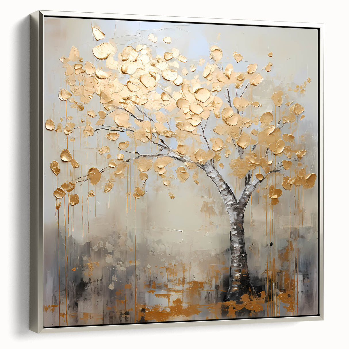 Framed abstract floral wall art featuring vibrant colors and intricate designs, showcased from a side view with a sleek silver frame, perfect for modern decor.