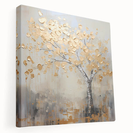 Stretched canvas wall art showcasing vibrant abstract floral design in bold colors, displayed from a side view to highlight its texture and depth. Perfect for modern home decor.