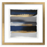 Contemporary Abstract Canvas – Blue, Gold, and Gray Balance