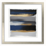 Contemporary Abstract Canvas – Blue, Gold, and Gray Balance