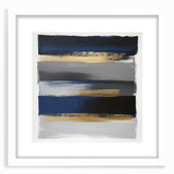 Contemporary Abstract Canvas – Blue, Gold, and Gray Balance