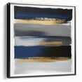 Contemporary Abstract Canvas – Blue, Gold, and Gray Balance
