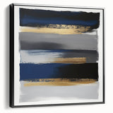 Contemporary Abstract Canvas – Blue, Gold, and Gray Balance