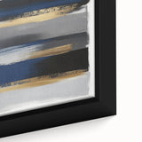 Contemporary Abstract Canvas – Blue, Gold, and Gray Balance