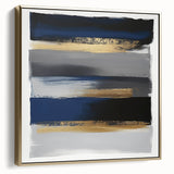 Contemporary Abstract Canvas – Blue, Gold, and Gray Balance