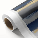 Contemporary Abstract Canvas – Blue, Gold, and Gray Balance