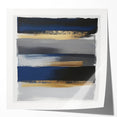 Contemporary Abstract Canvas – Blue, Gold, and Gray Balance