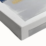 Contemporary Abstract Canvas – Blue, Gold, and Gray Balance