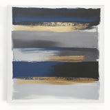 Contemporary Abstract Canvas – Blue, Gold, and Gray Balance