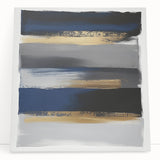 Contemporary Abstract Canvas – Blue, Gold, and Gray Balance