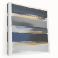 Contemporary Abstract Canvas – Blue, Gold, and Gray Balance