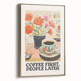 Framed canvas featuring a vintage poster art of a black and white landscape, ideal for bedroom wall decor.