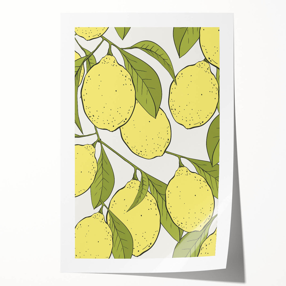 Rolled canvas print featuring an array of vibrant, colorful fruits, ideal for art wall dining room.