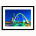 Black landscape bridge frame with a mat, showcasing a sleek front view design, ideal for presenting artwork or photographs in a modern setting. Perfect for home decor enthusiasts seeking stylish framing solutions.
