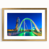 Gold landscape bridge frame with mat, showcasing an elegant design and rich detail, perfect for enhancing home decor and showcasing artwork. Ideal for framing landscapes or portraits with a touch of sophistication.